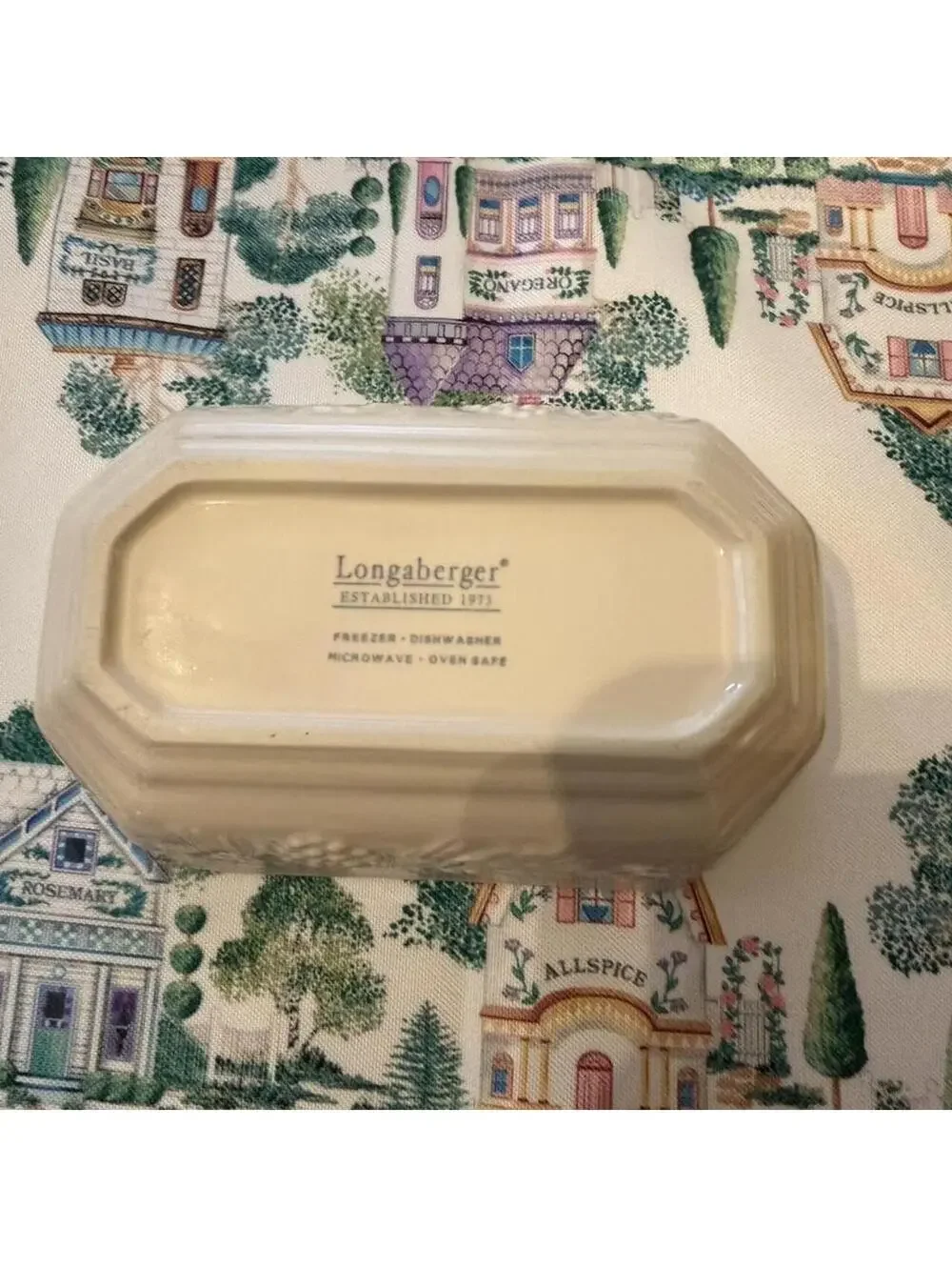 Longaberger Natures Garland Octagonal Ceramic Sauce Side Dish